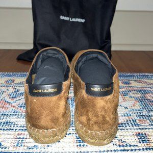 Saint Laurent Suede Brown Espadrilles